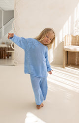 FLORA CROCHET LOOP TOP - AZURE