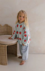 STRAWBERRY CARDIGAN - SKY