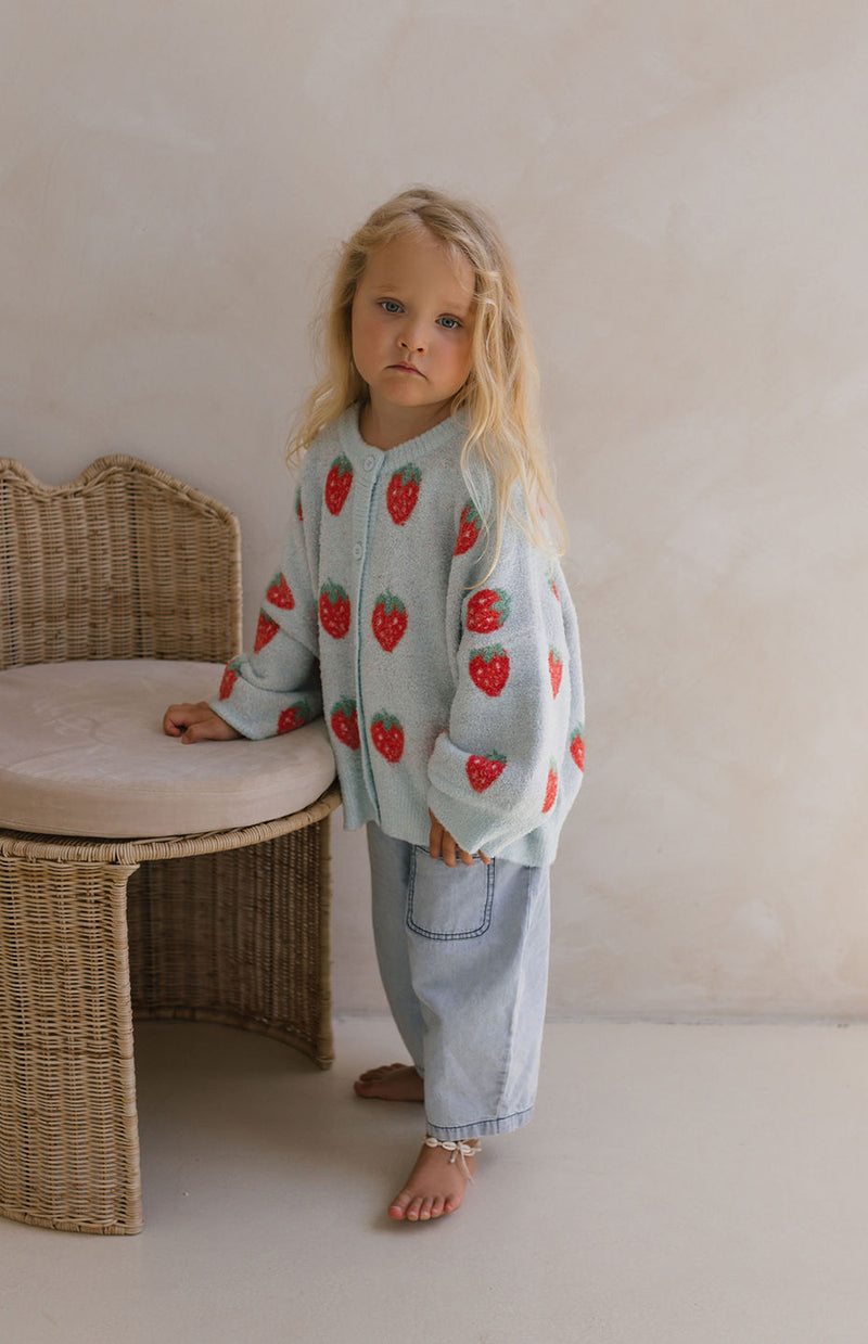 STRAWBERRY CARDIGAN - SKY