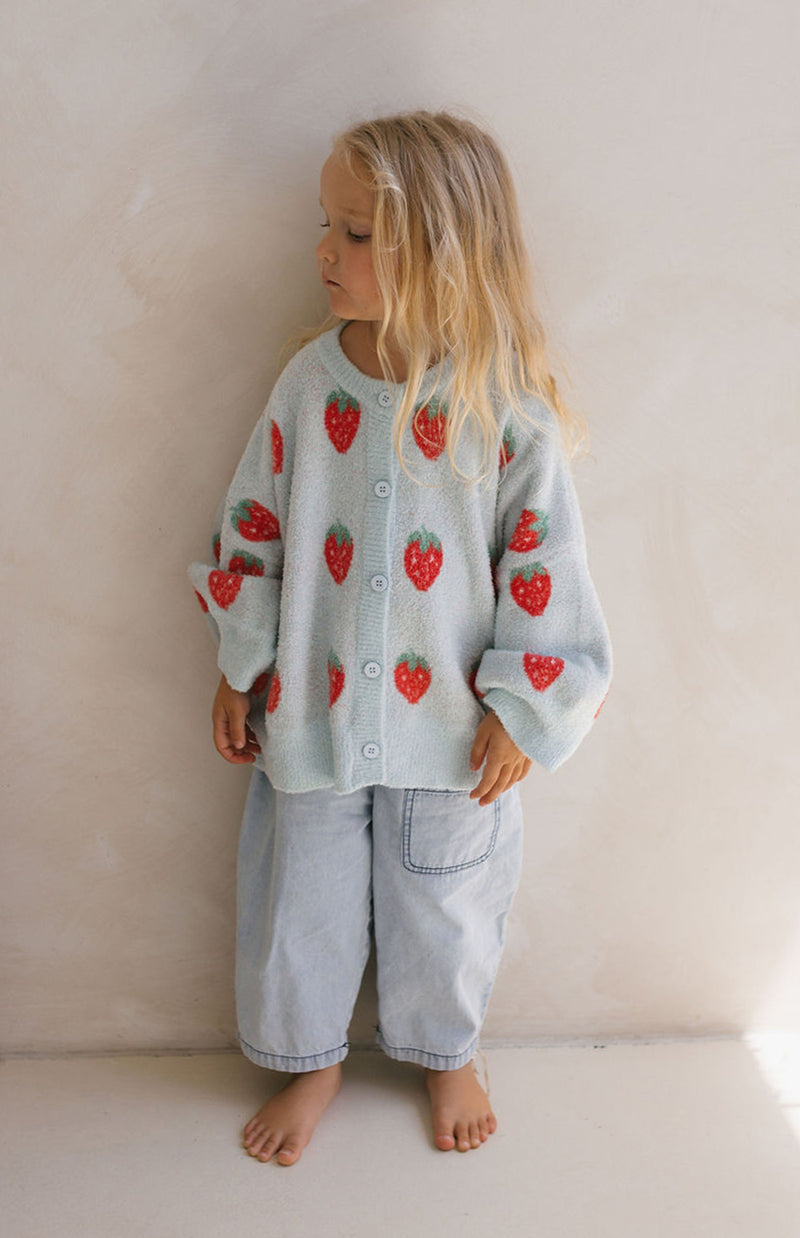 STRAWBERRY CARDIGAN - SKY