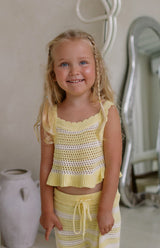 AVA CROCHET TOP - BUTTERCUP STRIPE