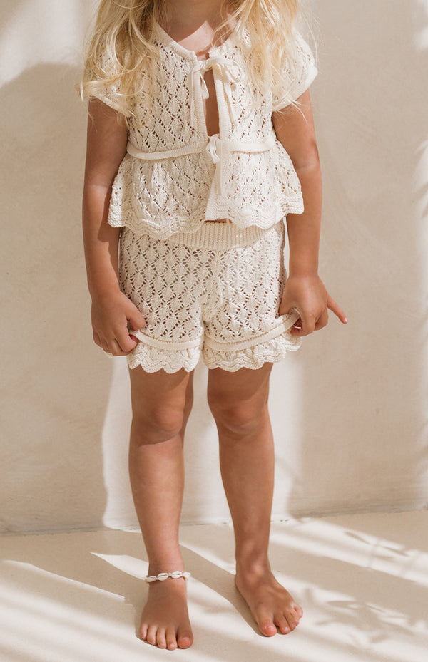 GIGI CROCHET SHORTS - CREAM