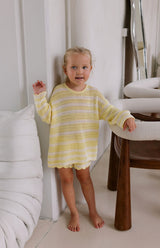 BUTTERCUP STRIPE TIE BACK TOP