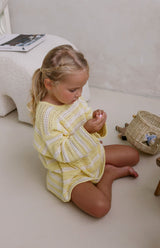 BUTTERCUP STRIPE TIE BACK TOP