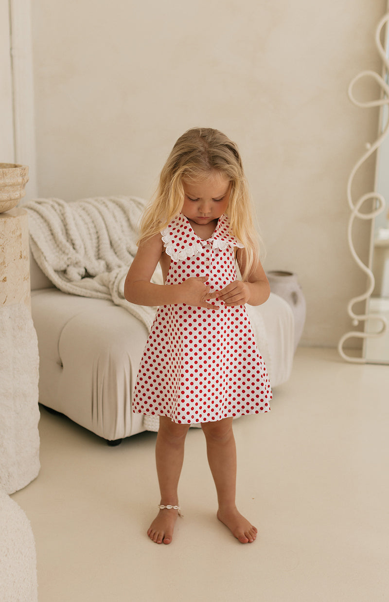 ROSIE DRESS - CHERRY POLKA