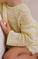 BUTTERCUP STRIPE TIE BACK TOP