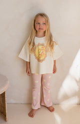 STRAWBERRY DOT RIBBED FLARES