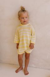 BUTTERCUP STRIPE CROCHET ROMPER