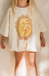 TOSCANA T SHIRT ROMPER - BUTTER