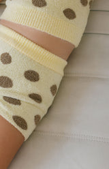 DOTTIE HALTER TOP - LEMON POLKA