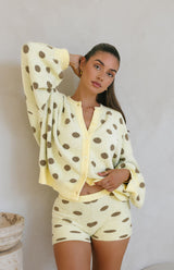 MAMA DOTTIE BIKER SHORTS - LEMON POLKA