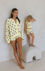 MAMA DOTTIE KNIT CARDIGAN - LEMON POLKA