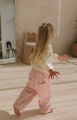 STRAWBERRY CREAM DOT BARREL JEAN