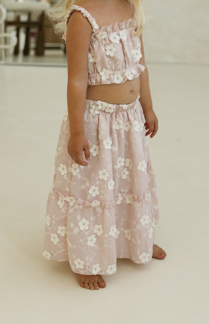 CELESTE CROP & SKIRT SET - BLUSH