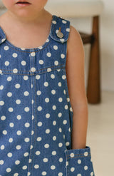 POLKA DENIM BARREL OVERALL