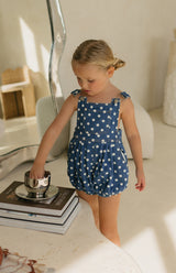 POLKA DENIM ROMPER
