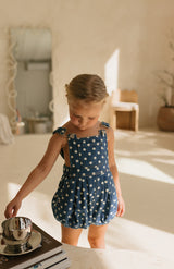 POLKA DENIM ROMPER