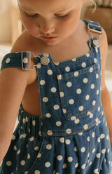 POLKA DENIM ROMPER