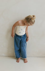 ONE SHOULDER BODYSUIT - BLUE MEADOW