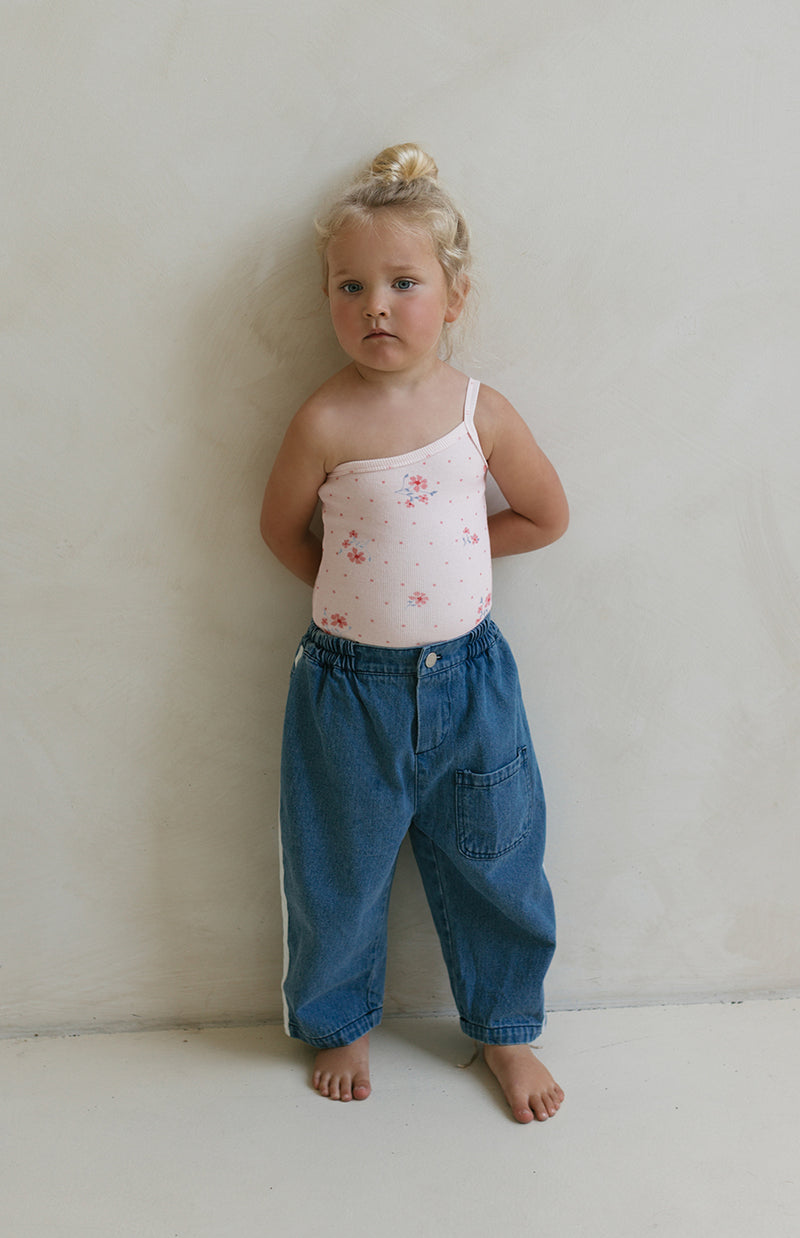 ONE SHOULDER BODYSUIT - PINK MEADOW