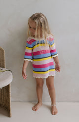 ELOISE TIE BACK DRESS - HAVANA STRIPE