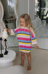 HAVANA STRIPE CROCHET ROMPER