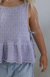 NELLIE SIDE TIE TOP - LILAC