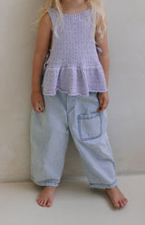 NELLIE SIDE TIE TOP - LILAC