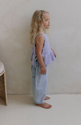 NELLIE SIDE TIE TOP - LILAC