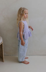 NELLIE SIDE TIE TOP - LILAC