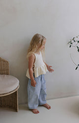 NELLIE SIDE TIE TOP - CREAM