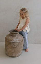 NELLIE SIDE TIE TOP - CREAM