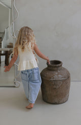 NELLIE SIDE TIE TOP - CREAM