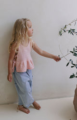 NELLIE SIDE TIE TOP - CORAL