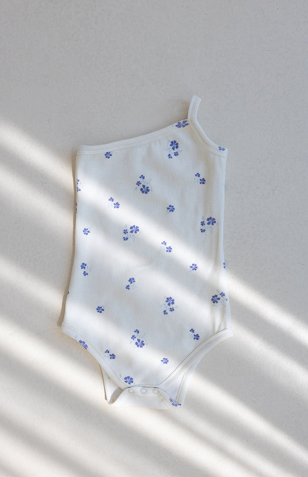 ONE SHOULDER BODYSUIT - BLUE MEADOW