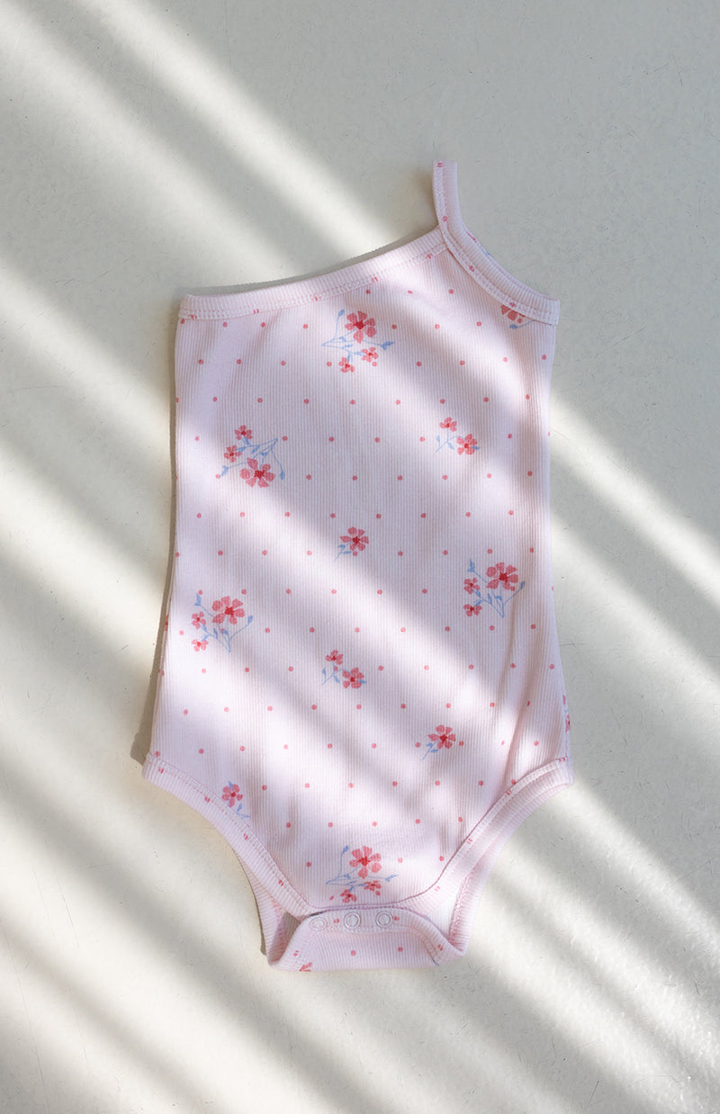 ONE SHOULDER BODYSUIT - PINK MEADOW