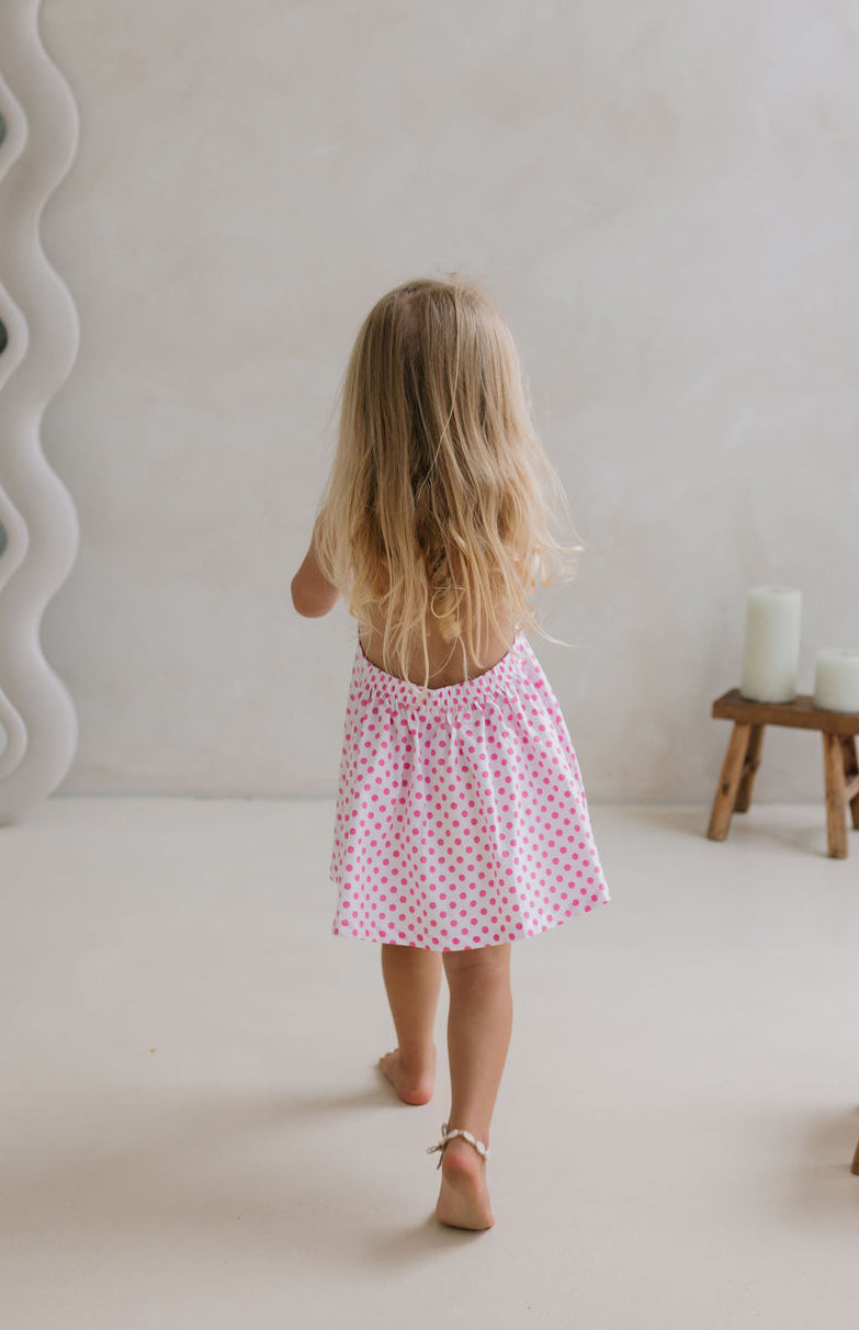 ROSIE DRESS - PINK POLKA