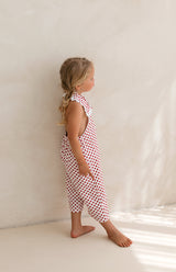 ROSIE JUMPSUIT - CHERRY POLKA