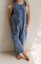 HEART DENIM BARREL OVERALL