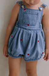 HEART DENIM ROMPER