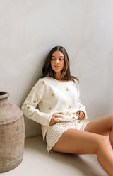BIRDIE CROCHET SHORTS - MAMA CREAM