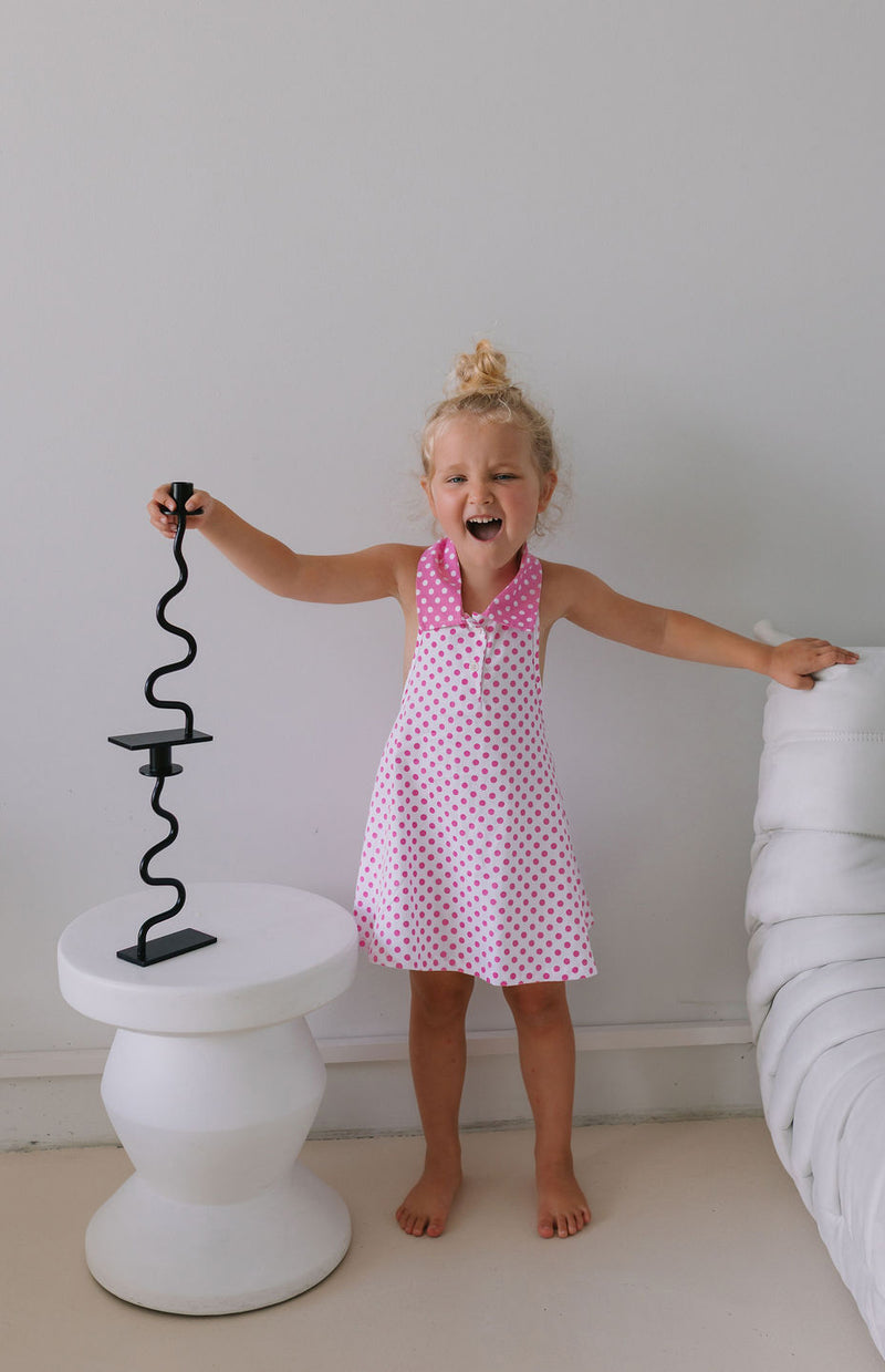ROSIE DRESS - PINK POLKA