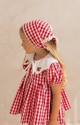 CHERRY GINGHAM HEADSCARF