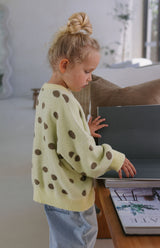 DOTTIE CARDIGAN - LEMON POLKA
