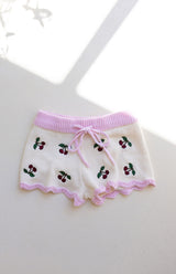 CHERRY KNIT SHORTS
