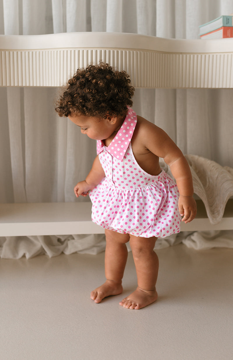ROSIE ROMPER - PINK POLKA