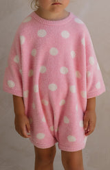 DOTTIE ROMPER - PINK POLKA