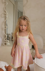 STRAWBERRY CREAM DOT RIC RAC DRESS