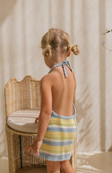 BIRDIE HALTER DRESS - TOSCANA STRIPE
