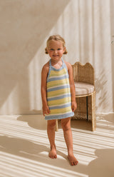 BIRDIE HALTER DRESS - TOSCANA STRIPE